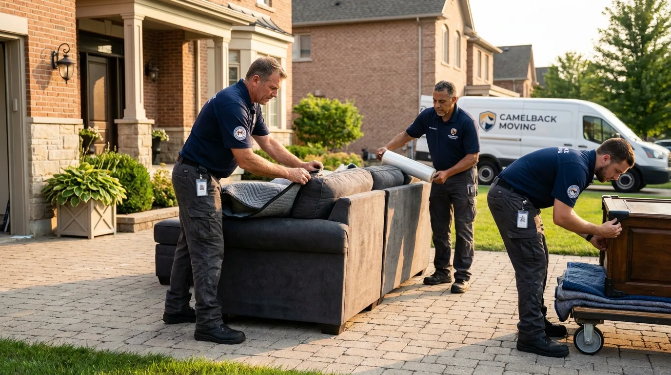 Large estate moving crew wrapping furniture in Ocean City, MD